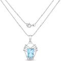 5.76 Carat Genuine Swiss Blue Topaz & White Topaz .925 Sterling Silver Pendant by Avera Group