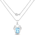 5.76 Carat Genuine Swiss Blue Topaz & White Topaz .925 Sterling Silver Pendant by Bids.com