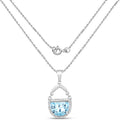 4.08 Carat Genuine Swiss Blue Topaz & White Topaz .925 Sterling Silver Pendant by Bids.com