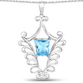 5.68 Carat Genuine Swiss Blue Topaz .925 Sterling Silver Pendant by Bids.com