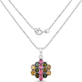 4.34 Carat Genuine Pink Tourmaline, Green Tourmaline & Brown Tourmaline .925 Sterling Silver Pendant by Bids.com