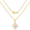 14K Yellow Gold Plated 1.19 Carat Genuine Ethiopian Opal & White Topaz .925 Sterling Silver Pendant by Avera Group
