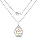 0.45 Carat Genuine White Diamond and Yellow Diamond .925 Sterling Silver Pendant by Bids.com