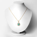 2.78 Carat Genuine Emerald and White Topaz .925 Sterling Silver Pendant by Bids.com