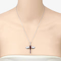 2.29 Ct Red Garnet Prong Silver Dragonfly Pendant Cable Chain Necklace by Fine Color Jewels
