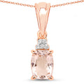 1.12 Carat Genuine Morganite and White Topaz .925 Sterling Silver Pendant by Bids.com