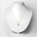0.89 Carat Genuine Swiss Blue Topaz and White Diamond 14K Yellow Gold Pendant by Bids.com