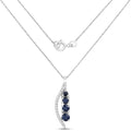 0.40 Carat Genuine Blue Sapphire and White Diamond 14K White Gold Pendant by Bids.com