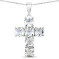 Genuine Green Amethyst Cross Pendant by Fine Color Jewels