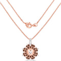 18K Rose Gold Plated 1.61 Carat Genuine Morganite, Smoky Quartz and White Zircon .925 Sterling Silver Pendant by Bids.com