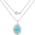 13.28 Carat Genuine Amazonite, Blue Topaz And White Topaz .925 Sterling Silver Pendant by Bids.com