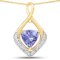 0.96 Carat Genuine Tanzanite and White Topaz .925 Sterling Silver Pendant by Avera Group