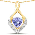 0.96 Carat Genuine Tanzanite and White Topaz .925 Sterling Silver Pendant by Bids.com