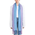 Steve Madden Tricolor Fringe Blanket Scarf, One Size by Vanessa Jane
