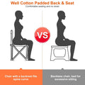 Padded Seat Arm Back Foldable Camping Chair Heavy Duty Steel Lawn by DailySale