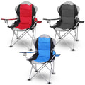 Padded Seat Arm Back Foldable Camping Chair Heavy Duty Steel Lawn by DailySale