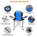 Padded Seat Arm Back Foldable Camping Chair Heavy Duty Steel Lawn by DailySale