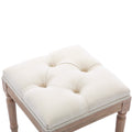Padded Square Footstool with Rubberwood Legs by DailySale
