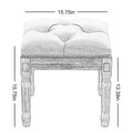 Padded Square Footstool with Rubberwood Legs by DailySale