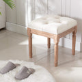 Padded Square Footstool with Rubberwood Legs by DailySale