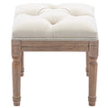 Padded Square Footstool with Rubberwood Legs by DailySale
