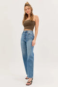 Paisley High Rise Dad Jean Medium wash by Boutique 23