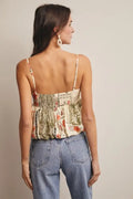 Patchwork Floral Peplum Cami Top by Boutique 23