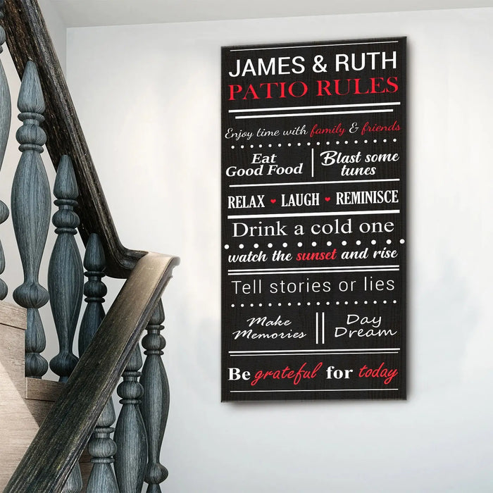 Patio Rules Sign by Tailored Canvases