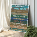 Patio Rules Sign by Tailored Canvases