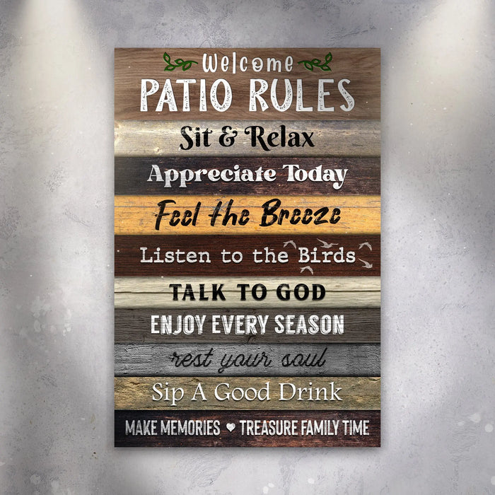Patio Rules Sign III by Tailored Canvases