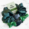 Patty's Green Duo - 2-Pack St. Patrick's Day Buckle Scrunchies - No Snagging, No Tangles