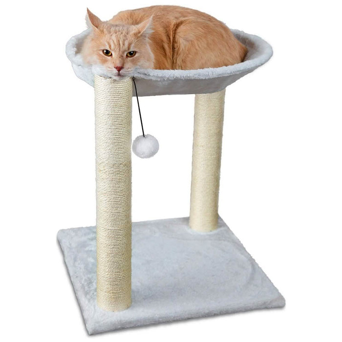 Paws & Pals 3-in-1 Cat Scratching Post with Hammock and Toy by DailySale