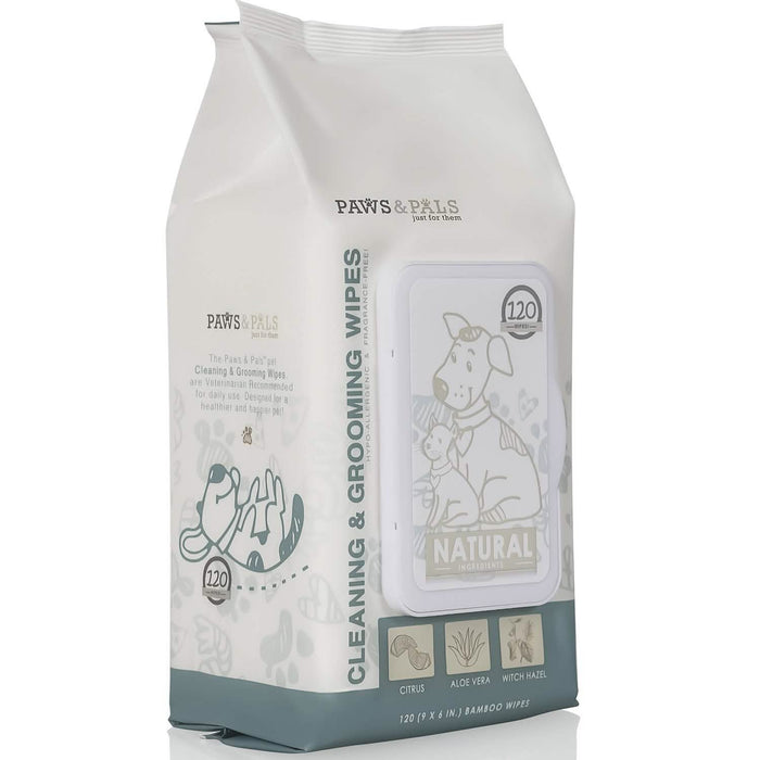 Paws & Pals Pet Grooming Wipes Hypo-Allergenic Cleansing and Deodorizing by DailySale