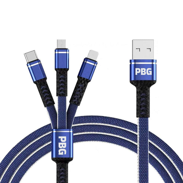 PBG 3-in-1 Cable Mesh/Nylon Braided HQ Multi Device Charging (Lightning, USB-C , Micro) by DailySale