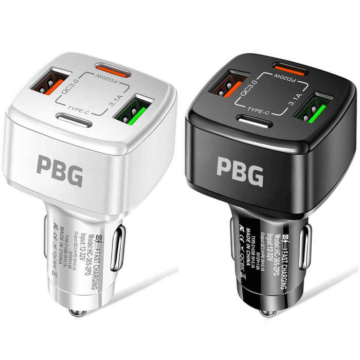 PBG 4 Port Car Charger 2 PD Ports and 2 USB Ports by DailySale