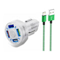 PBG 4 Port LED Car Charger and 6Ft. Lightning Cable Combo by DailySale