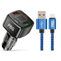 PBG 4-Port PD/USB Car Charger and 10FT Zebra Style Lightning Cable Bundle by DailySale