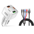 PBG 4 Port PD/USB Car Charger and 4 in 1 Nylon Cable Bundle by DailySale