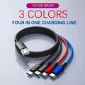 PBG LED 6-Port Car Charger and 4 in 1 Nylon Charging Cable Bundle by DailySale
