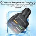 PBG LED 6-Port Car Charger and 4 in 1 Nylon Charging Cable Bundle by DailySale