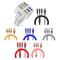 PBG LED 6 Port Car Charger and 4Ft. 3-in-1 Cable Combo by DailySale