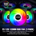 PCCOOLER 120MM Case Fan 3 Pack FX120 High Performance Cooling PC Fans (Refurbished) by DailySale