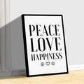 Peace Love Happiness Sign II by Tailored Canvases