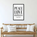 Peace Love Happiness Sign II by Tailored Canvases