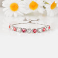 Peach and White Sapphire Tennis Bracelet by Fine Color Jewels