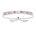 Peach and White Sapphire Tennis Bracelet by Fine Color Jewels