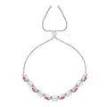 Peach and White Sapphire Tennis Bracelet by Fine Color Jewels
