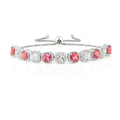 Peach and White Sapphire Tennis Bracelet by Fine Color Jewels