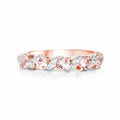 Peach Genuine Morganite 5 Stone Ring by Fine Color Jewels