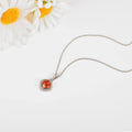 Peach Sapphire Cushion Pendant Necklace by Fine Color Jewels